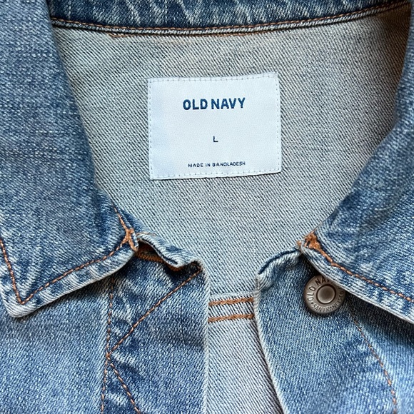 Old Navy Blue Denim Jean Jacket Size Large - Picture 3 of 10